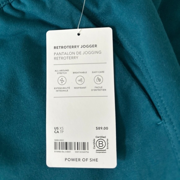 Athleta Women’s Retroterry Mid-Rise Joggers, Sz. XS, NWT - Picture 2 of 6